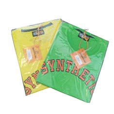 02 Camisetas College Font Synthetic Inc Amarelo e Verde - P